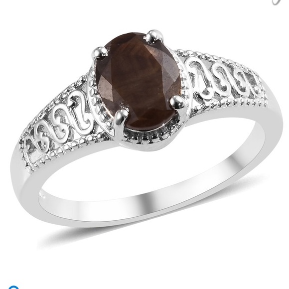 Jewelry - Chocolate Sapphire Ring in Platinum Bond Brass